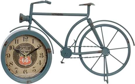 Ceas Vintage in forma de bicicleta din metal gri 24 cm