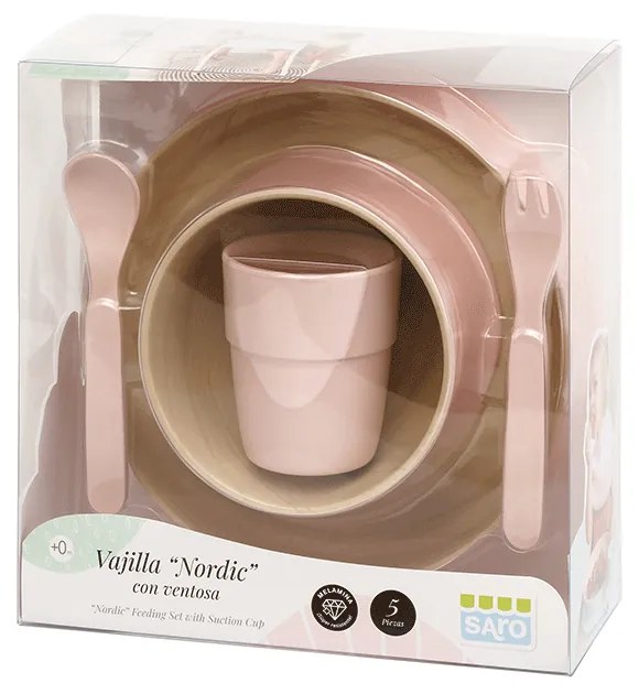Set complet de masa, 5 piese, cu ventuza,   Nordic   Mint