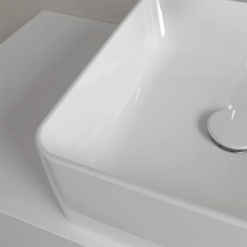 Lavoar pe blat, Villeroy & Boch, Collaro, patrat, 38 cm, alb