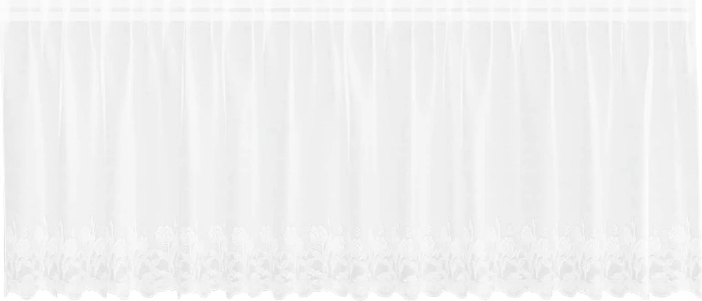 vidaXL Cortină din Dantelă cu perdele Alb 120 x 400 cm Poliester