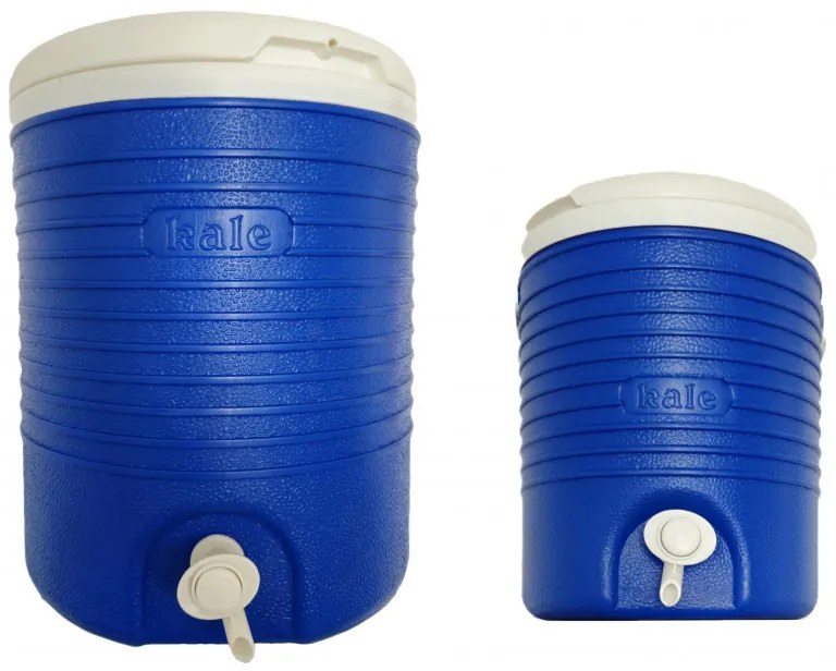 Set dozatori termos cu robinet pentru apa Kale Termos 77757, 15+6 L, izolatie poluteran, Albastru/Alb