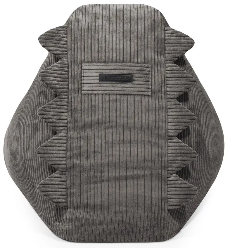 Fotoliu puf pentru copii verde cu tapițerie din catifea reiată Snug 80 Dragon – SLOWDOWN