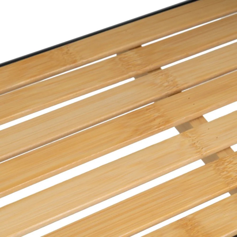 Etajeră neagră/în culoare naturală din bambus 41x77 cm – Casa Selección