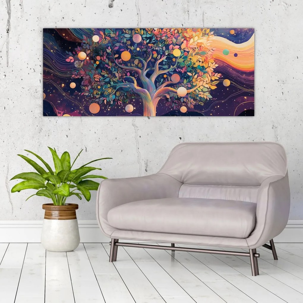 Tablou – Arbore violet plin de energie (120x50 cm)