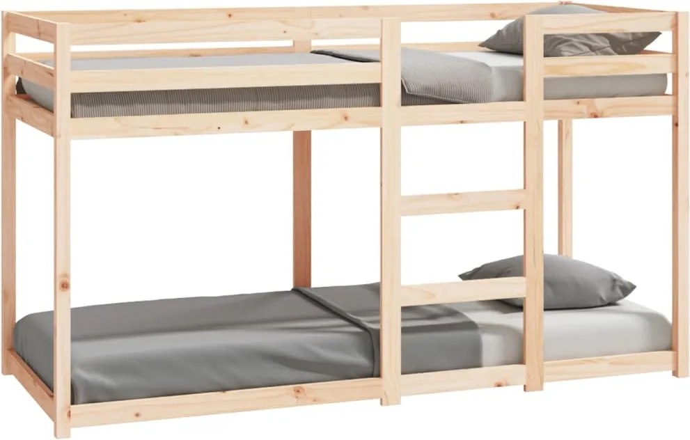 vidaXL Pat supraetajat, 75x190 cm, lemn masiv de pin