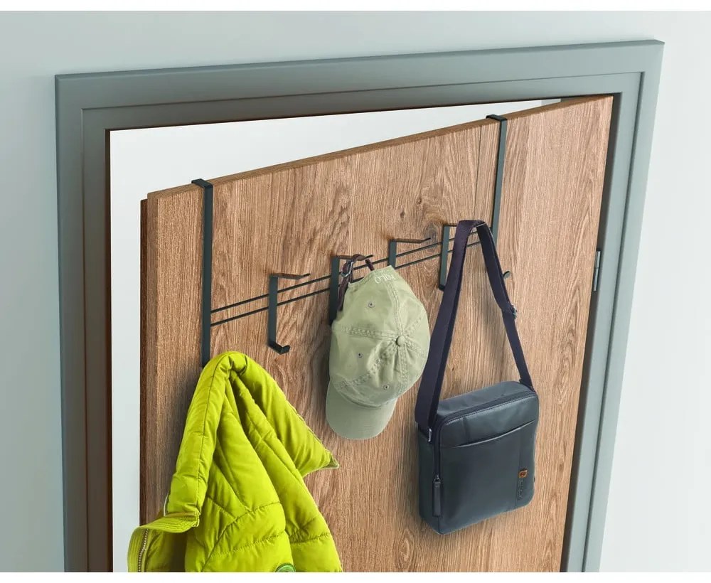 Cuier de ușă negru din metal 45 cm Lava – Metaltex