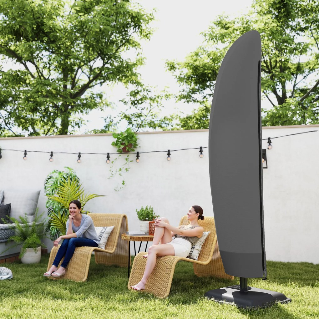 Outsunny Husă pentru Umbrelă 3x3 m Impermeabilă, Protecție cu Fermoar și Șnur, Negru | Aosom Romania