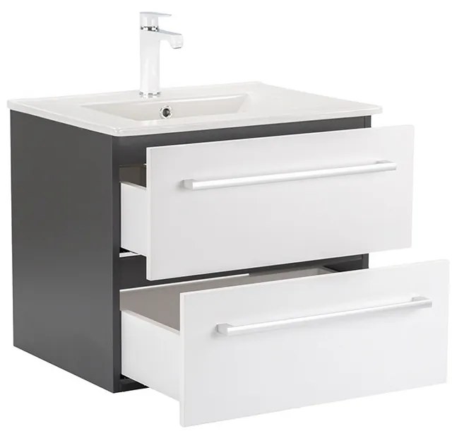 Dulap inferior Vario Clam 60 cu lavoar antracit-alb