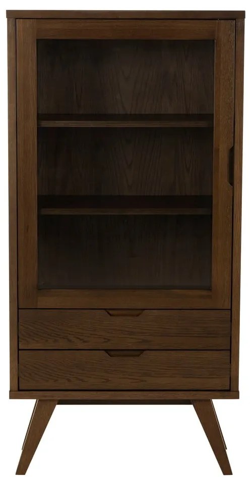 Vitrină maro cu aspect de lemn de stejar 72x145x36 cm A-Line – Actona