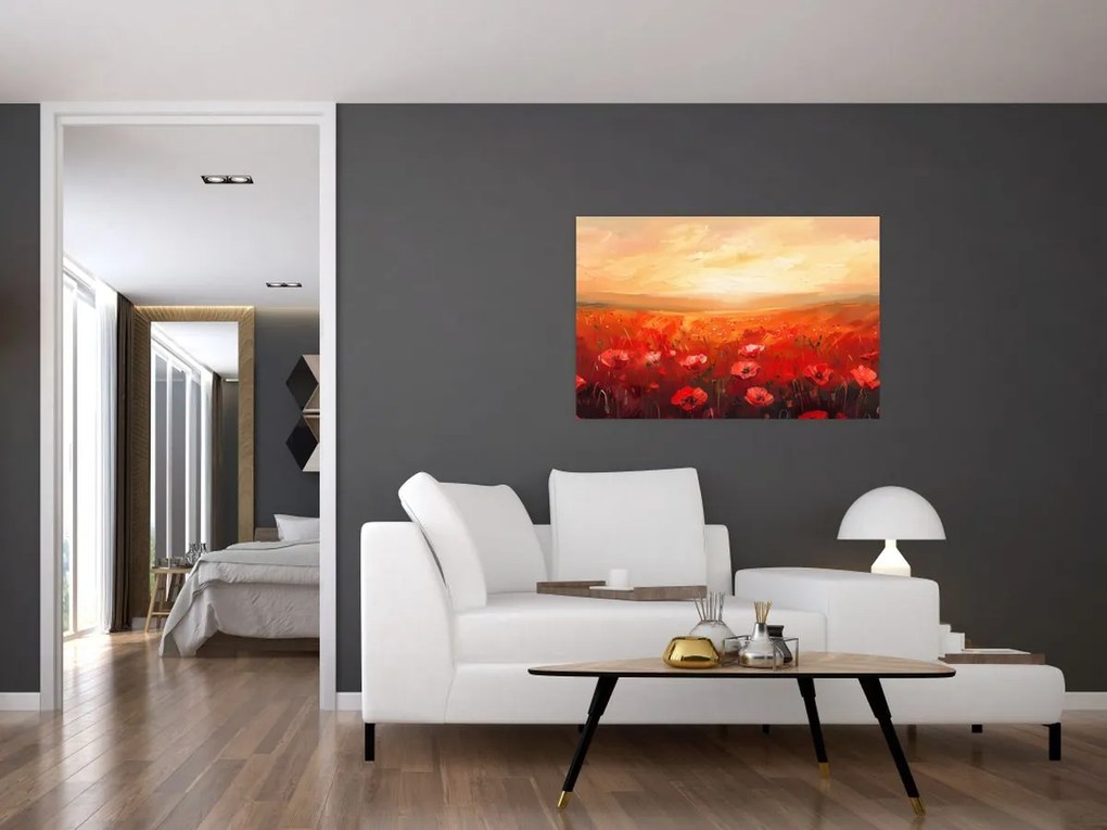 Tablou - Câmp de maci (90x60 cm)