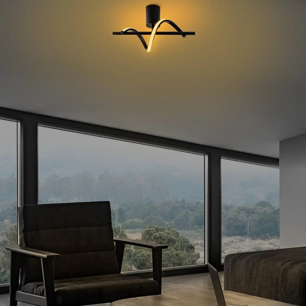 Plafonieră neagră LED 7x41 cm Likma – Opviq lights