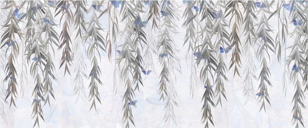 Tablou - Crenguțe de salcie cu fluturi (120x50 cm)