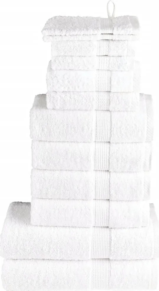 vidaXL Set de prosoape premium SOLUND, 12 piese, alb, 600 g/m²
