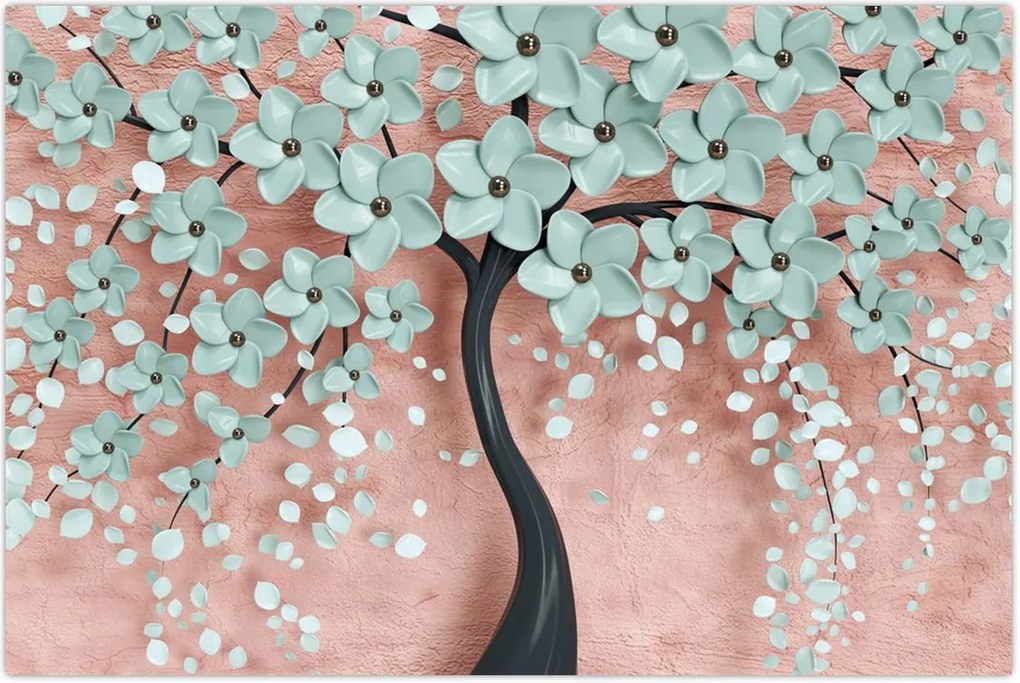 Tablou - Flori albastre în pastel (90x60 cm)