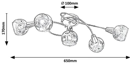 Spot Rabalux 5xE14/40W/230V