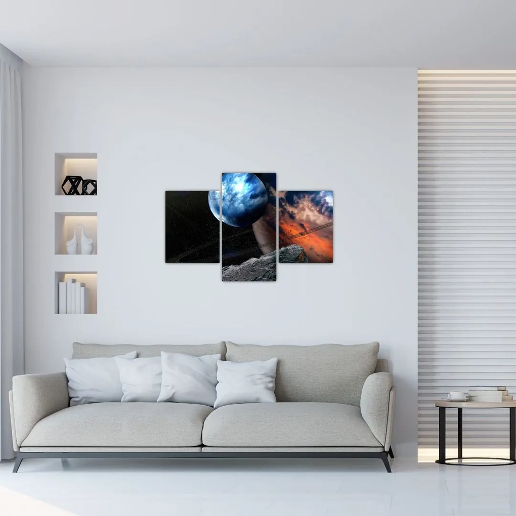 Tablou planetei în cosmos (90x60 cm)
