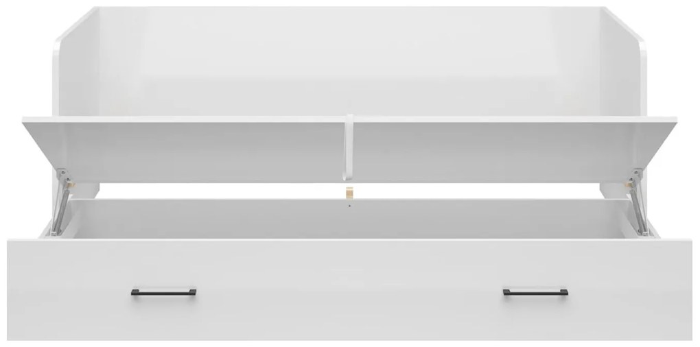 Pat de o persoană extensibil80 cm Tetrix 13 (alb lucios) (cu sp. depozitare). Promo -35%. 1098494