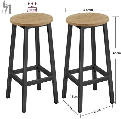 Set de dining 1+2, masa de bar 100x40 cm si scaune de bar TAYLOR SONOMA