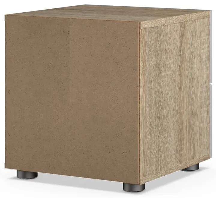 Noptieră albă cu aspect de lemn de stejar Pepe - Tvilum