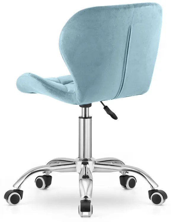 Scaun de birou AVOLA VELVET albastru deschis