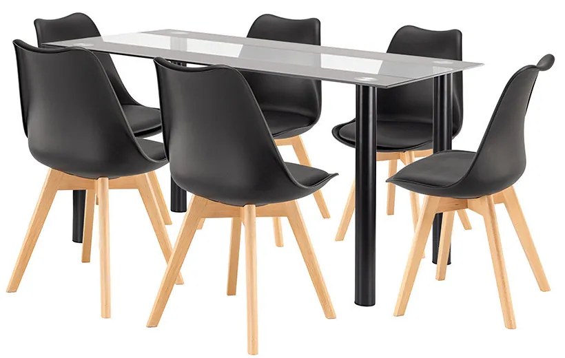 Zelma 6+1 set de sufragerie negru