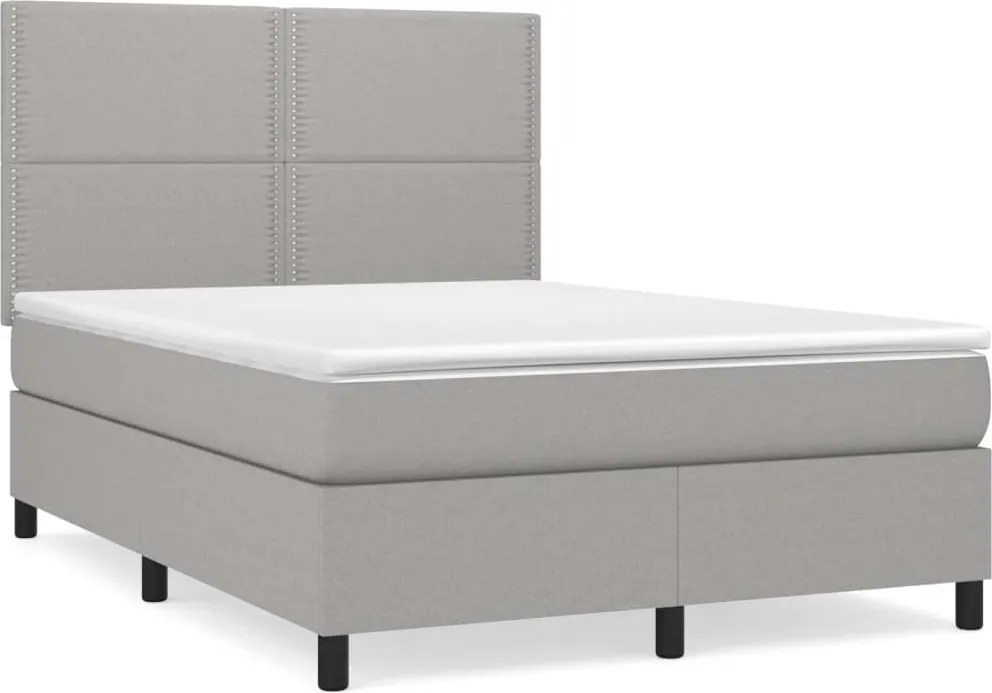 vidaXL Pat continental, gri deschis, 140x200 cm, material textil