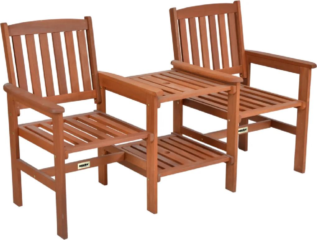 Teebench Set din lemn masiv doua scaune si masuta