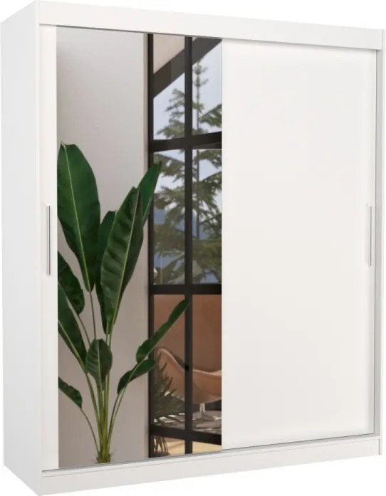 Dulap cu usi glisante si oglinda 180x215 cm, Tom, ADRK Furniture (Culoare: Trufă)