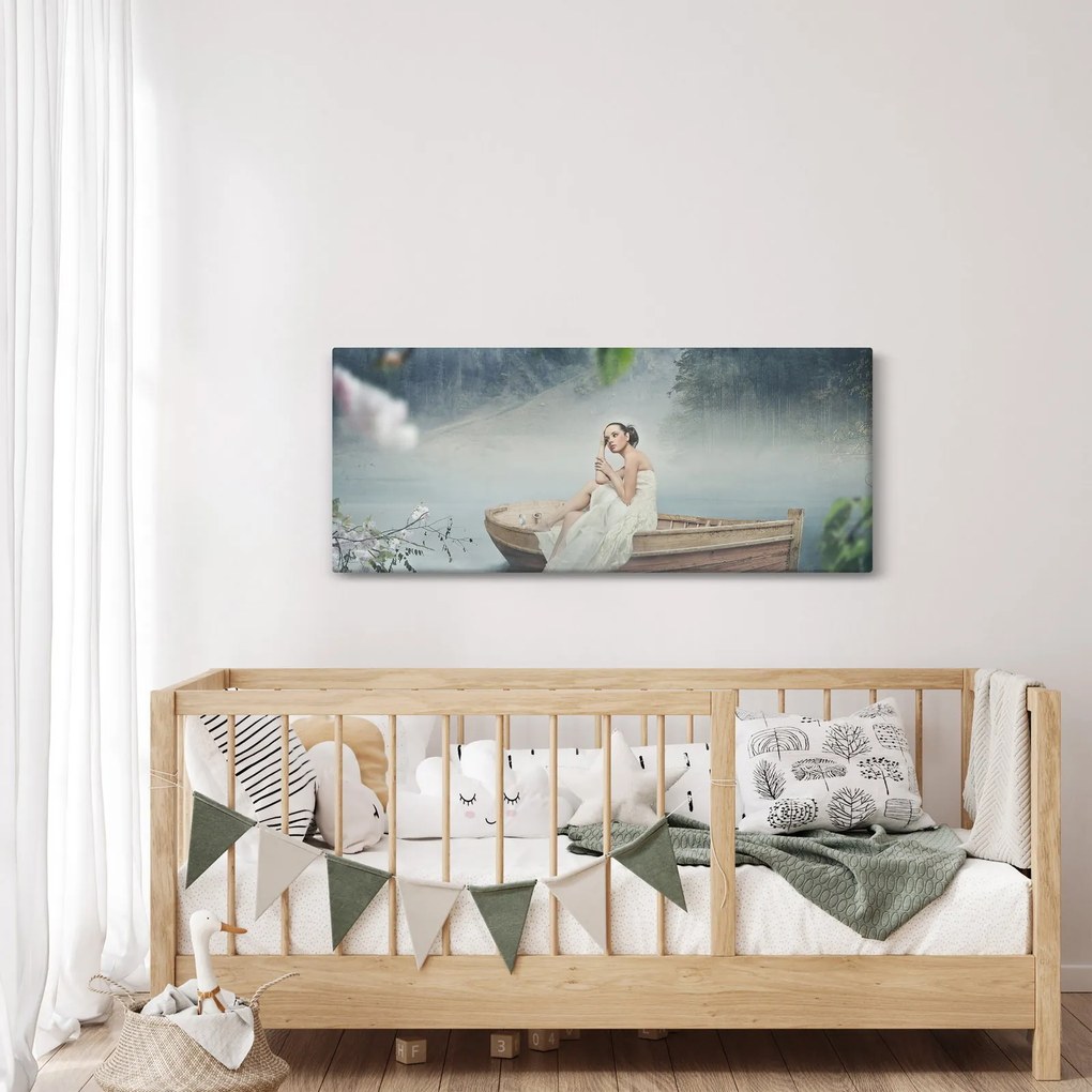 Tablou - Femeia pe barcă (120x50 cm)