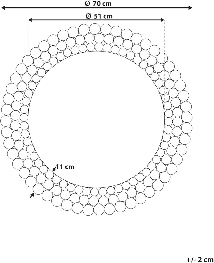 OGG208 - Oglinda ornamentala 70 cm, pentru perete, dormitor, living - Arginitie