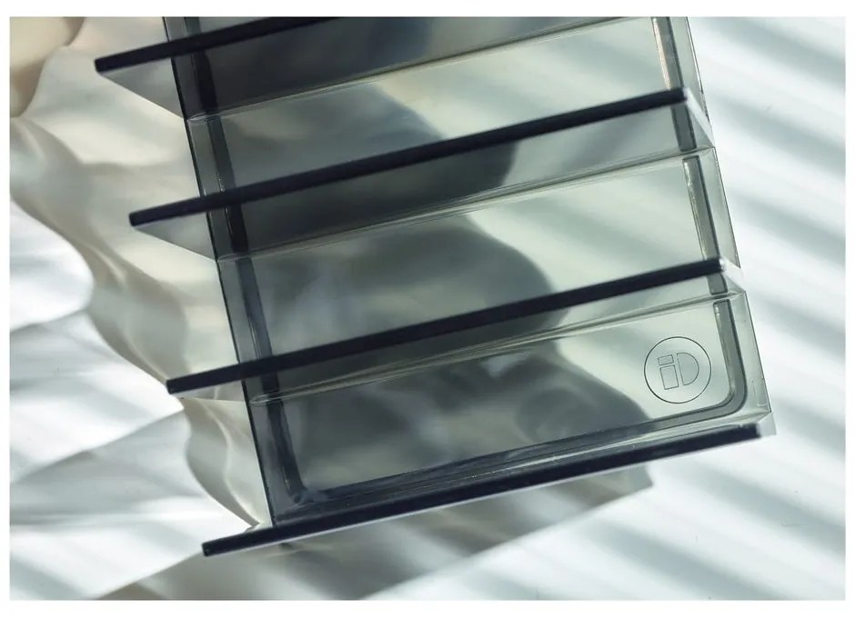 Organizator de baie negru mat pentru cosmetice din plastic reciclat Palette Station – iDesign