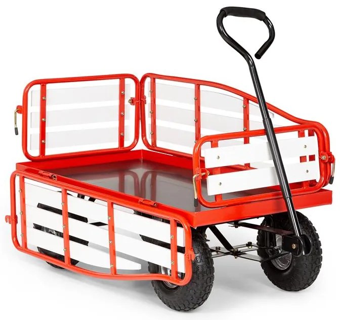 Ventura, cărucior de mână, sarcină maximă 300 kg, oțel, WPC, roșu