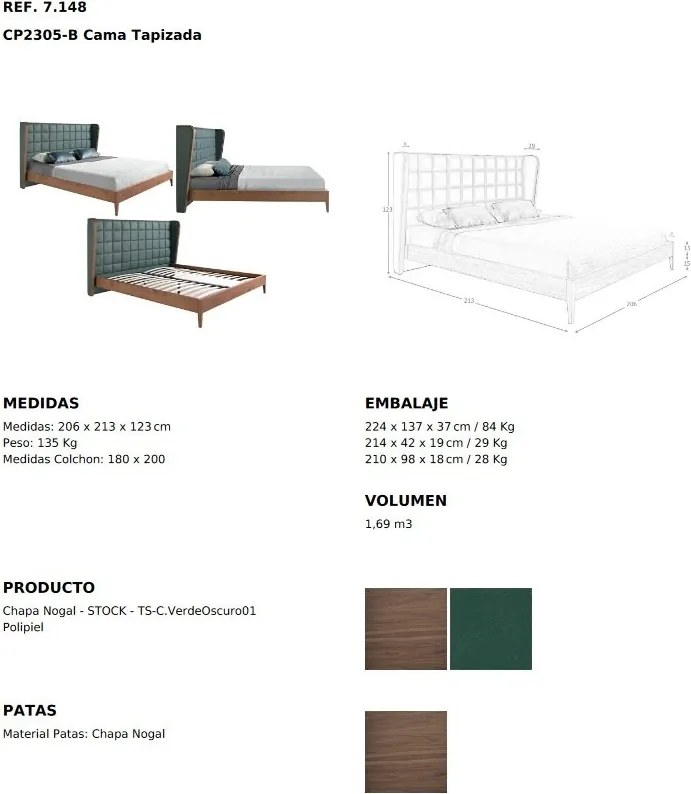 Pat dublu design LUX Dark green 180x200cm