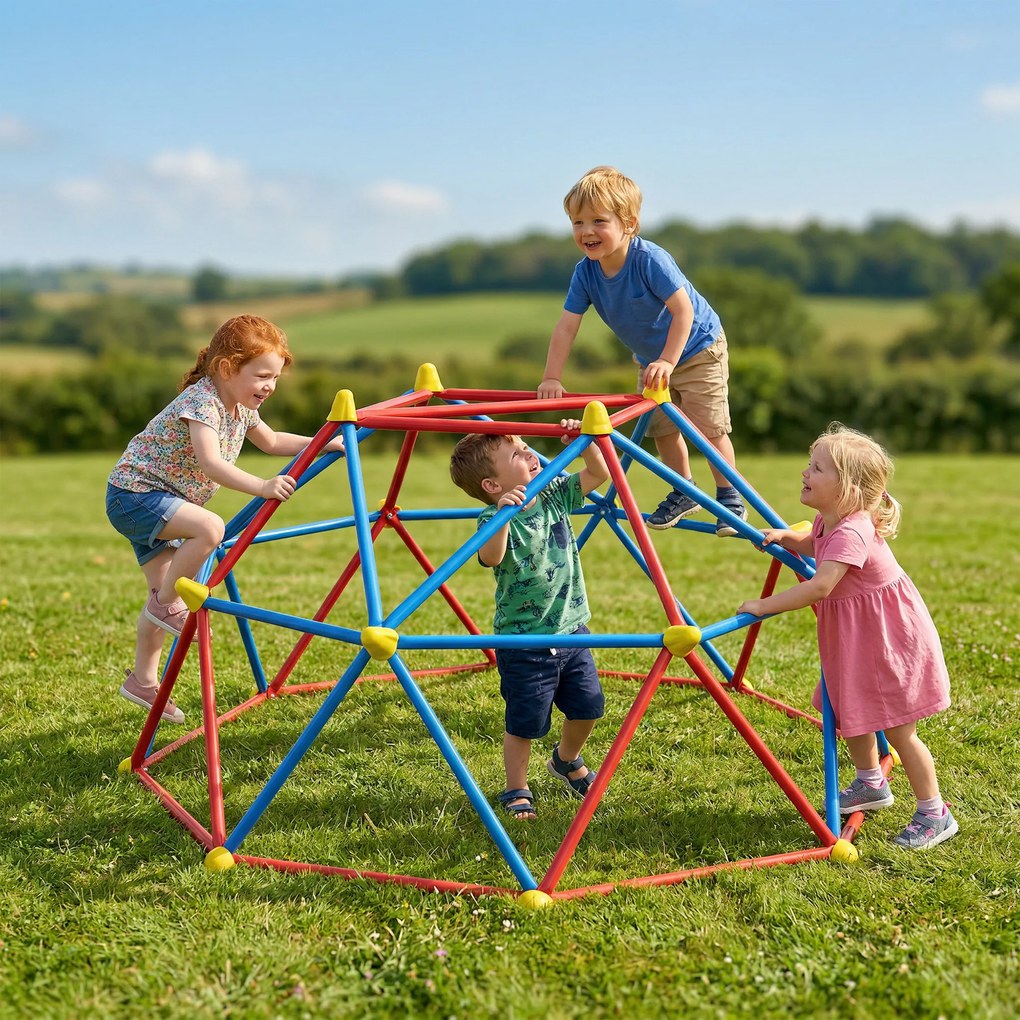 Outsunny Cadru de catarat, Jungle Gym, Turn geometric de catarat in aer liber cu rama din otel rezistenta la rugina | Aosom Romania