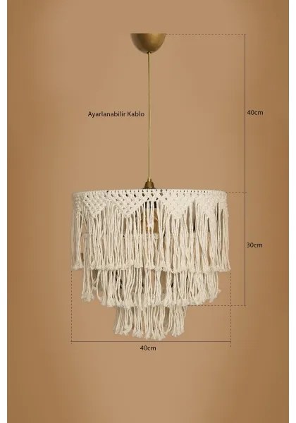 Pendul pe cablu RIMINI 1xE27/40W/230V, crem