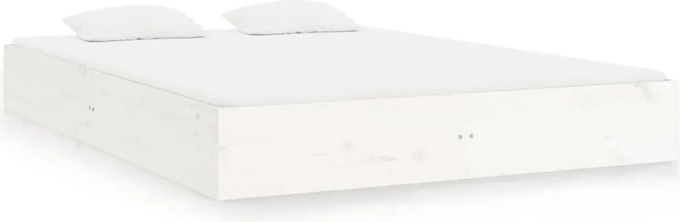 vidaXL Cadru de pat Super King, alb, 180x200 cm, lemn masiv
