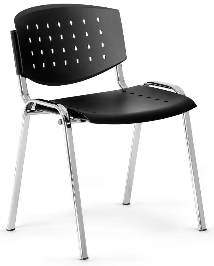 Scaun de conferinta Troy II - picioare cromate, negru
