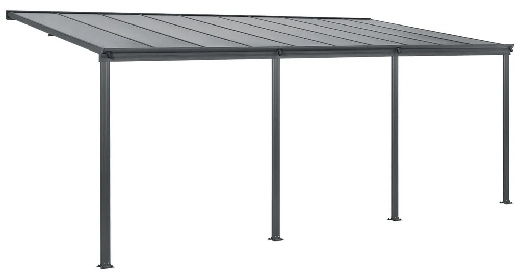 Acoperis din aluminiu "Borneo" 6x3m, gri închis