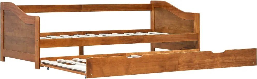 vidaXL Cadru pat canapea extensibil, maro miere, 90 x 200 cm, lemn pin