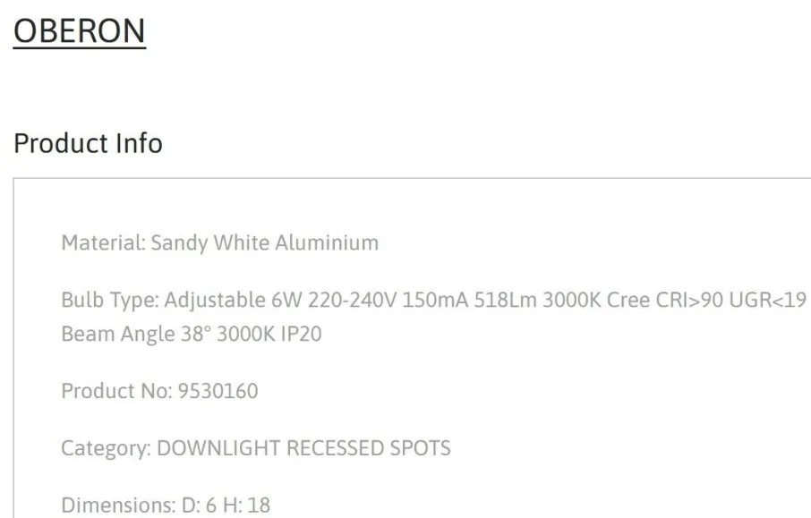 Spot LED aplicat ajustabil OBERON 6W alb