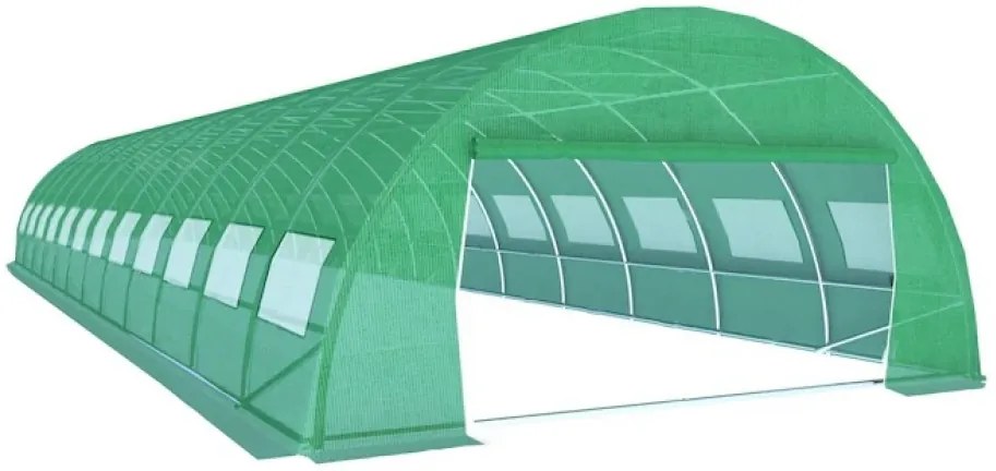 Solar de grădină, 6x12 m, 72 m², cadru din oțel, țeavă galvanizată, folie PE armată, 24 ferestre rulante, rezistent la UV, impermeabil, Verde, GH612,