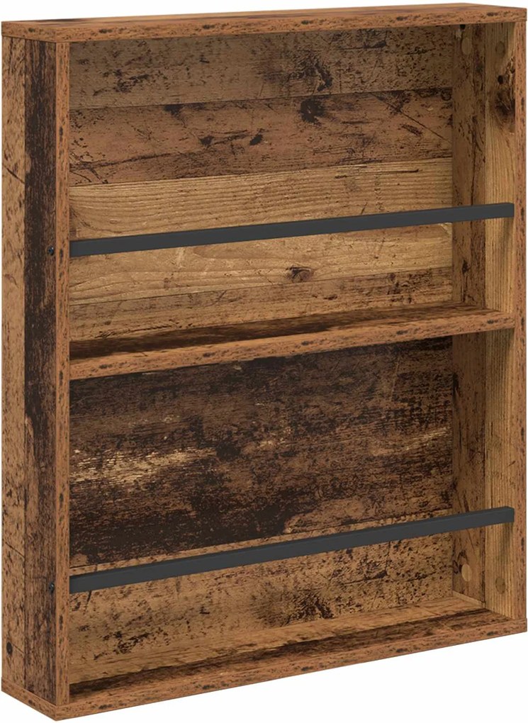 vidaXL Raft pentru reviste Lemn vechi 60 x 12 x 70 cm Lemn compozit