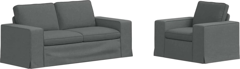 vidaXL Set de canapea 2 pcs Gri închis 182 x 80 x 82 cm țesătură
