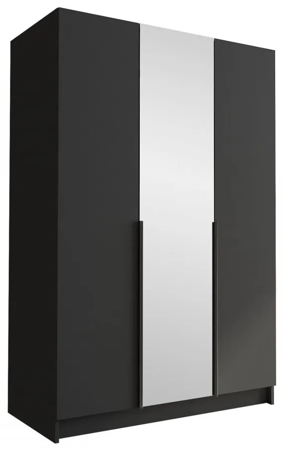Dulap de haine Merpata II (Negru + auriu) (cu oglindă). 1105785