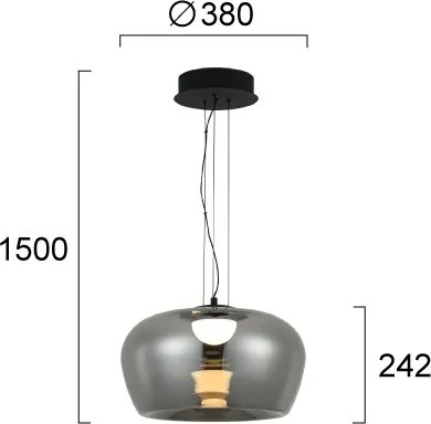 Lustră LED pe sârmă NADIA LED/20W/230V fumuriu/negru