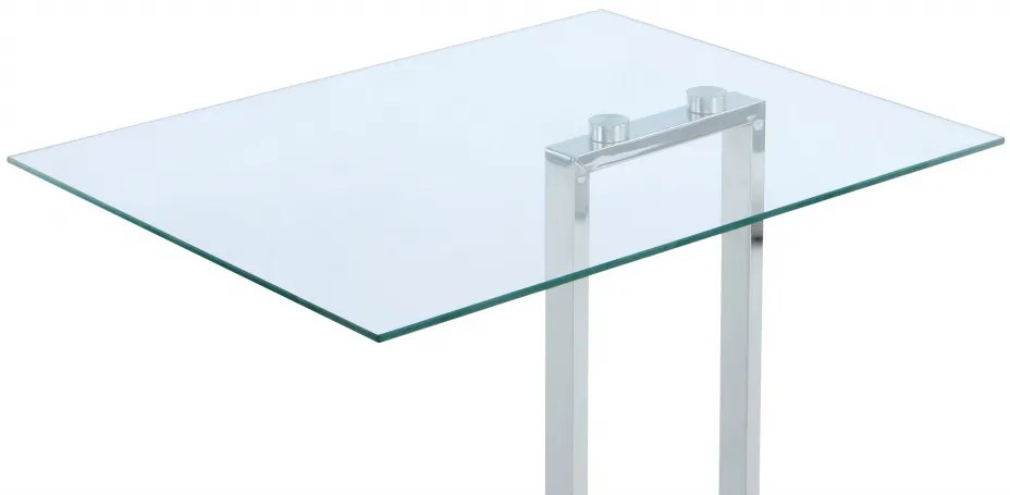 Masuta de cafea dreptunghiulara din sticla cu spatiu de depozitare Julius 45,7x35,5x48 cm transparenta/argintie