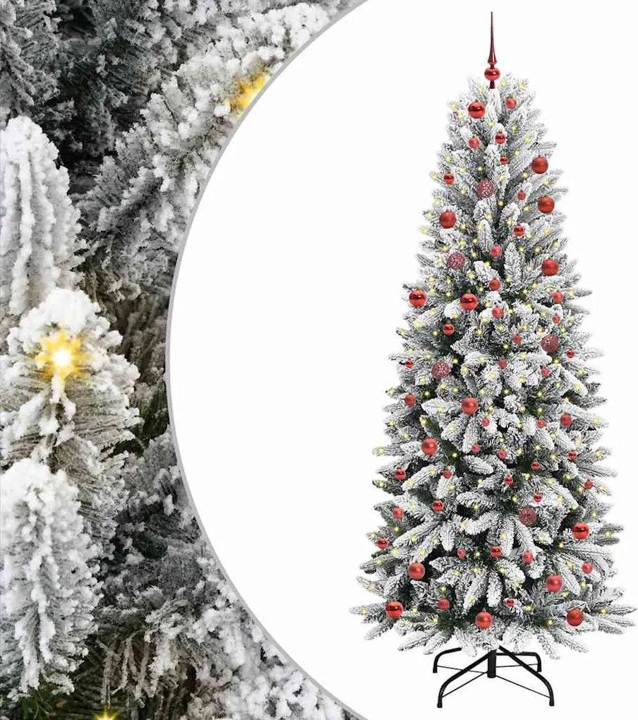 vidaXL Brad de Crăciun artificial cu 300 LED cu suport Alb 210 cm