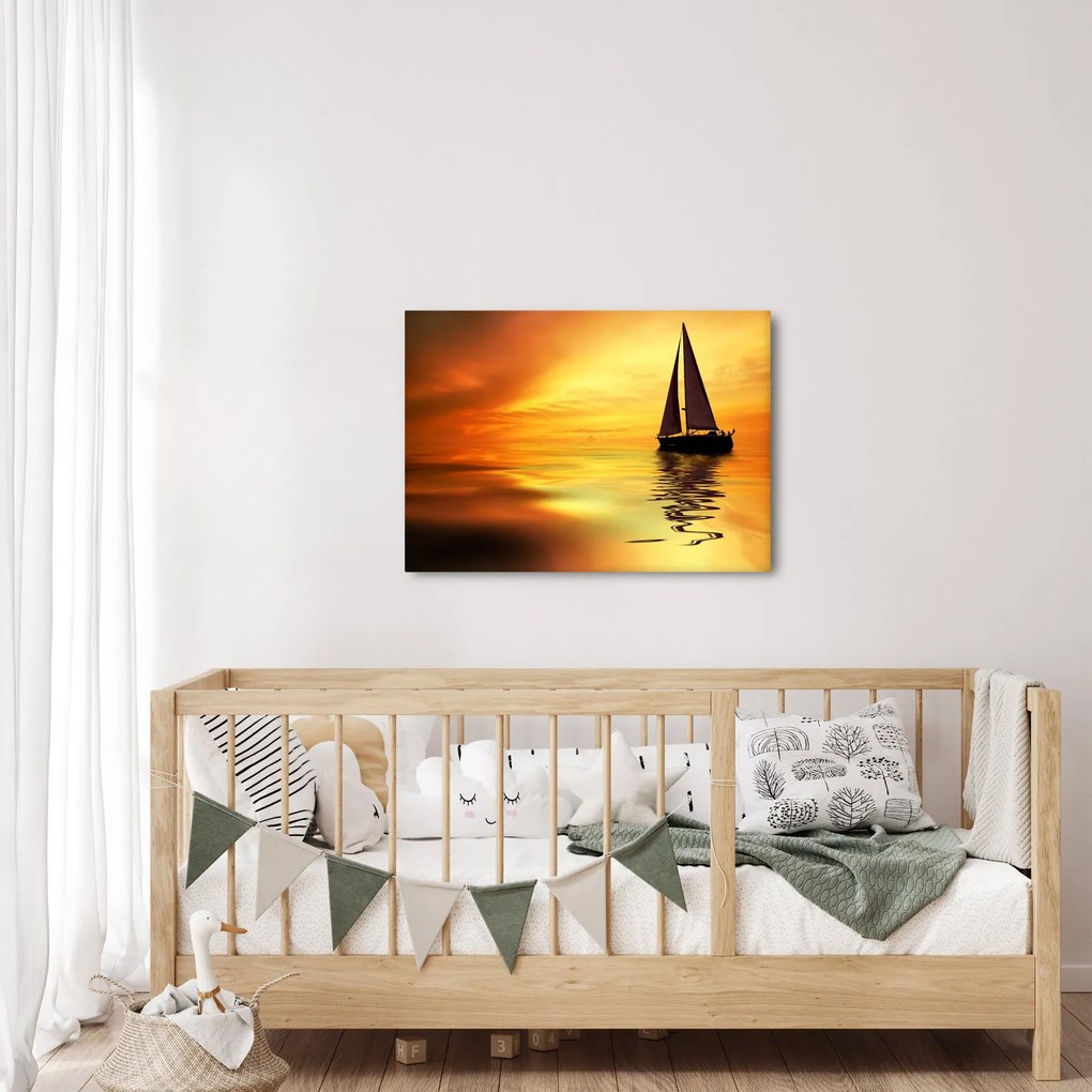 Tablou - Sailboat la apus de soare (70x50 cm)