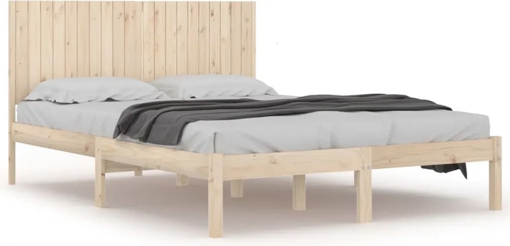 vidaXL Cadru de pat fără saltea, 200x200 cm, lemn masiv pin