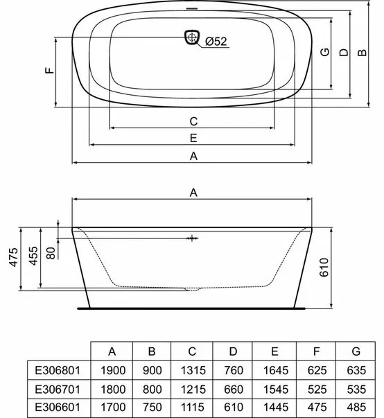 Cada freestanding Ideal Standard Dea Duo 170x75 cm